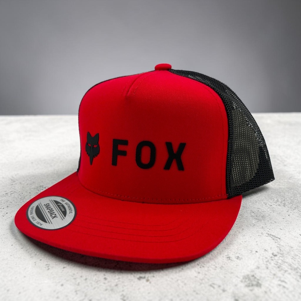 Fox Racing Absolute Snapback Kids Hat YOUTH Mesh Back Flame Red Cap NEW